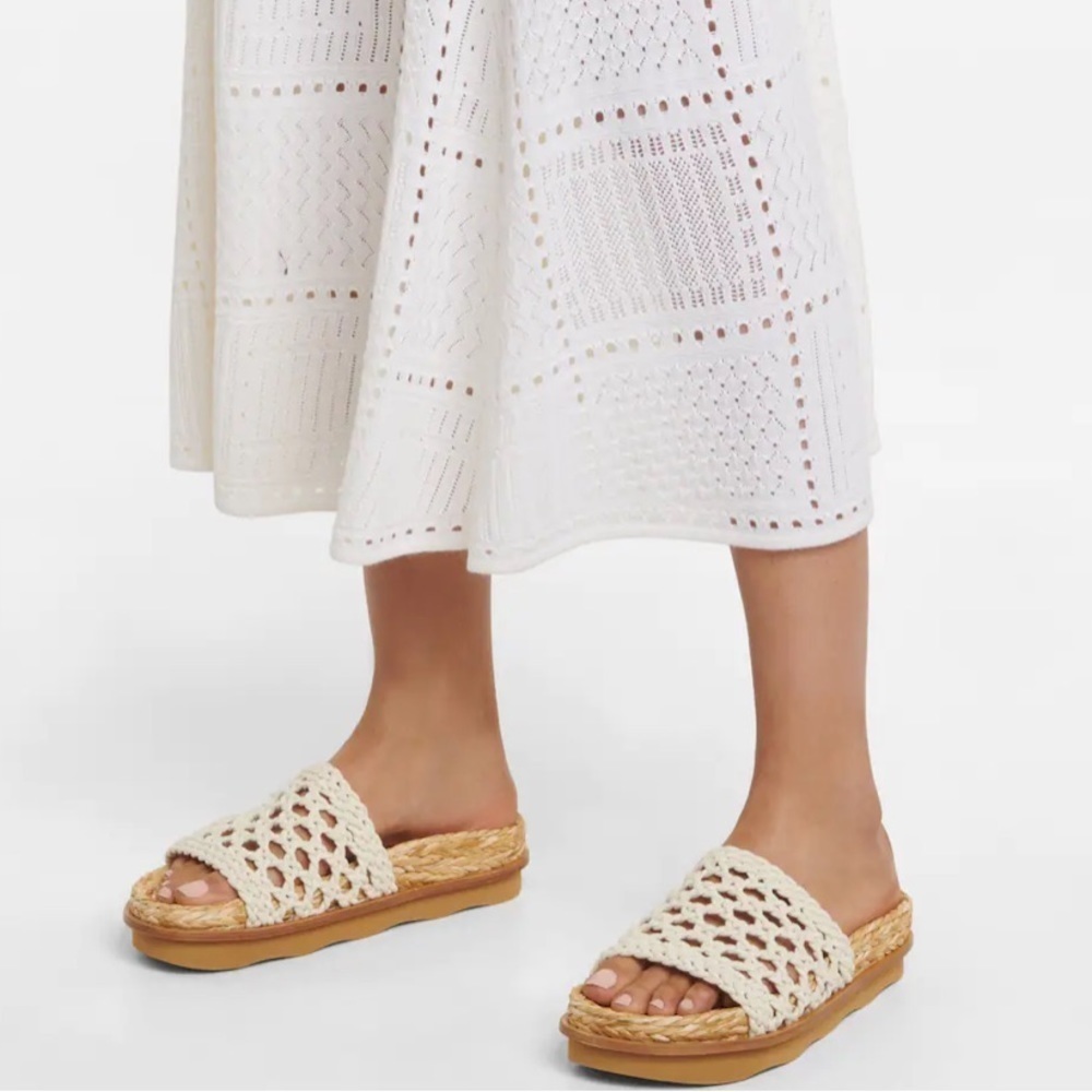Chloe Wavy Crochet Slides sandals 36